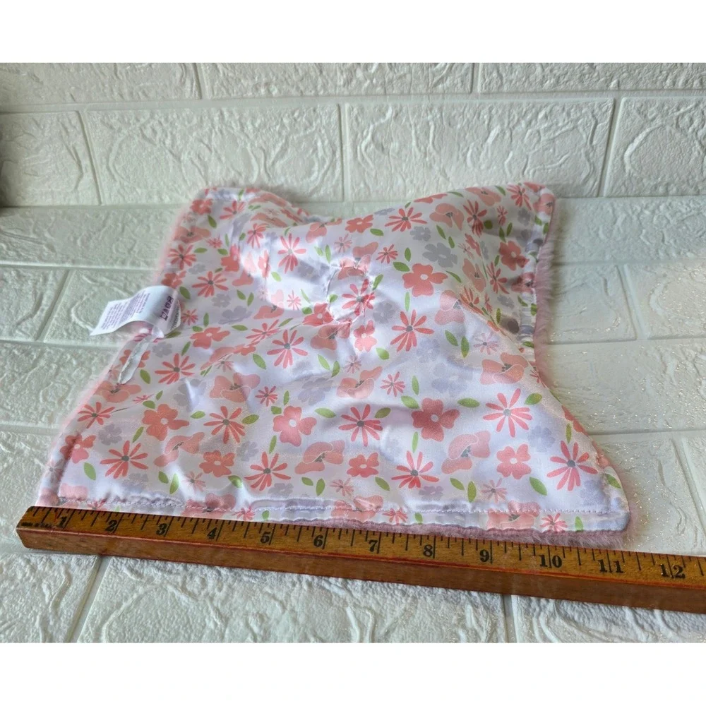 Parent's‎ Choice Elephant Plush Security Blanket Baby Pink Floral Lovey 12x12